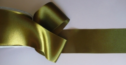 Satin Ribbon Double-sided Golden Olive R200